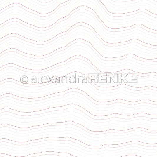 Design paper 'Wave pattern red to pink'