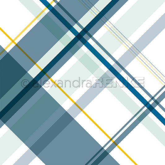 Design paper 'Squared stripes diagonal petrol'