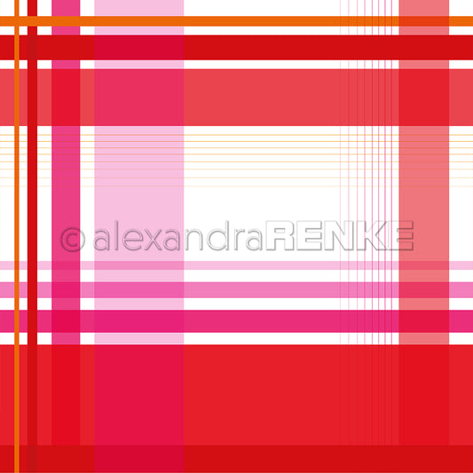 Design paper 'Squared stripes red-pink'