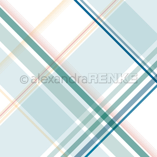 Design paper 'Squared stripes diagonal ice-green'