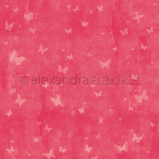 Design paper 'Artist butterflies bright pink'