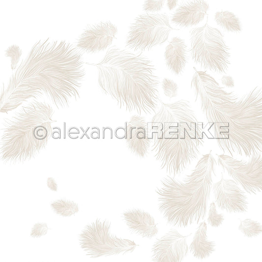 Design paper 'Fluffy feathers light gray'
