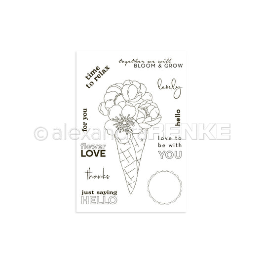 Clear Stamp 'Ice-cream cone full of flowers'