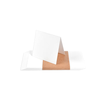 25er Paket Hauskollektion 'Grundkarte cremeweiß - mini Quadrat'