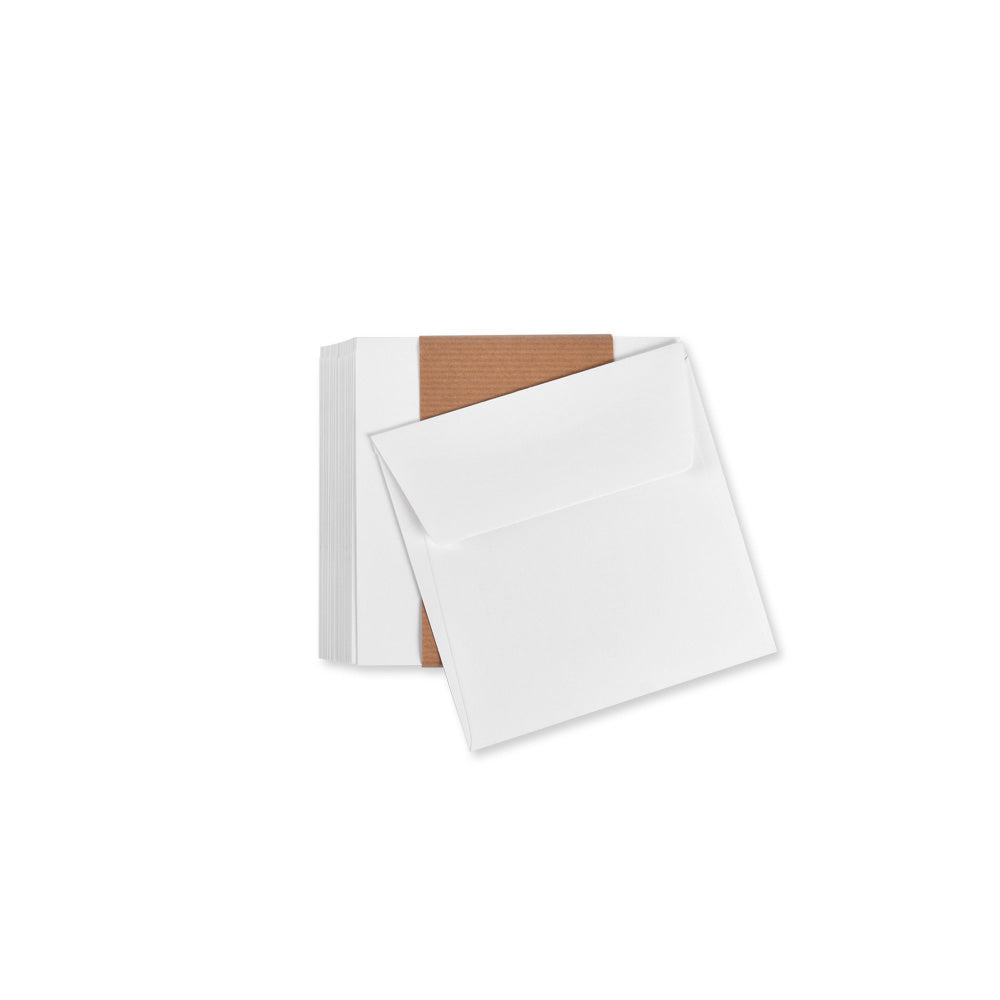 25er Paket Hauskollektion 'Umschlag cremeweiß - klein Quadrat'