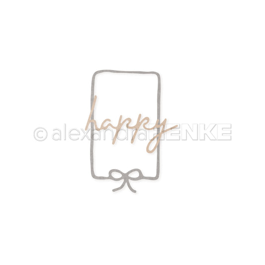 Die 'Framed ribbon with happy'