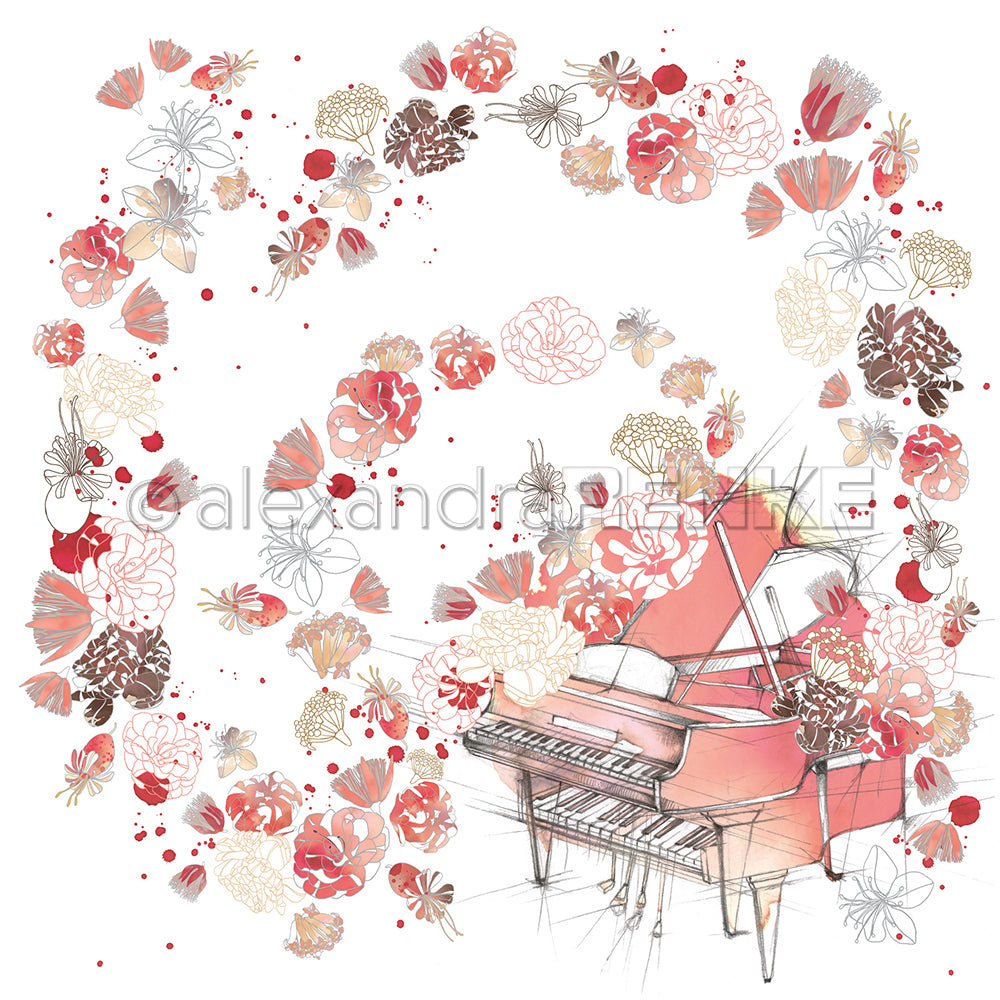 Design paper 'Music Blossom Piano'