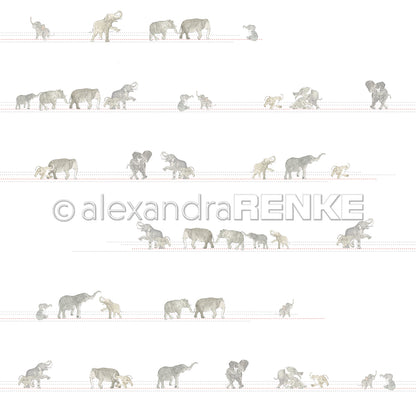 Design paper 'Elephants on lines'