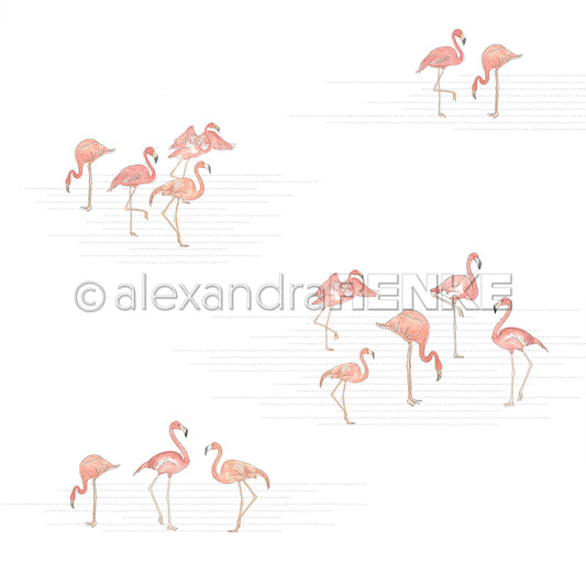 Designpapier 'Welt der Flamingos'