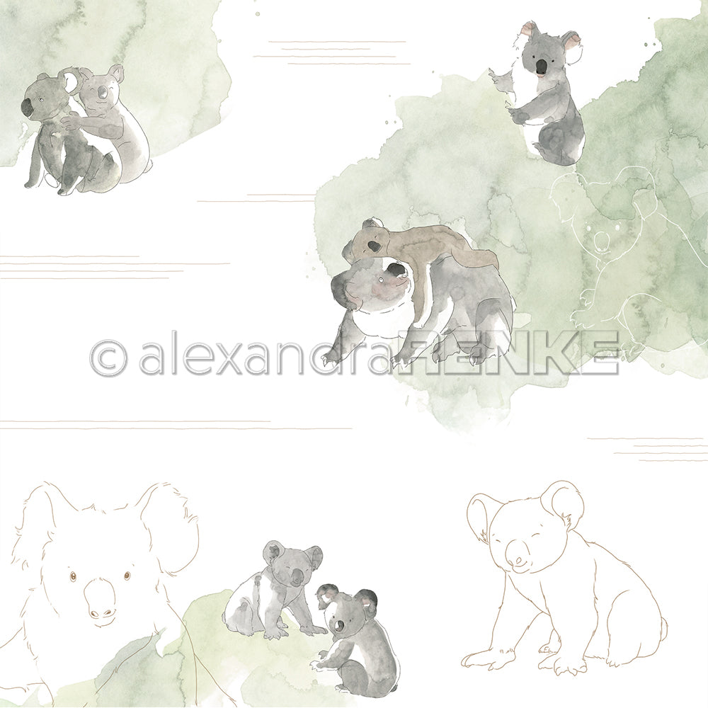 Design paper 'Koalas on watercolour'
