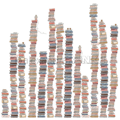 Design paper 'Huge piles of books'