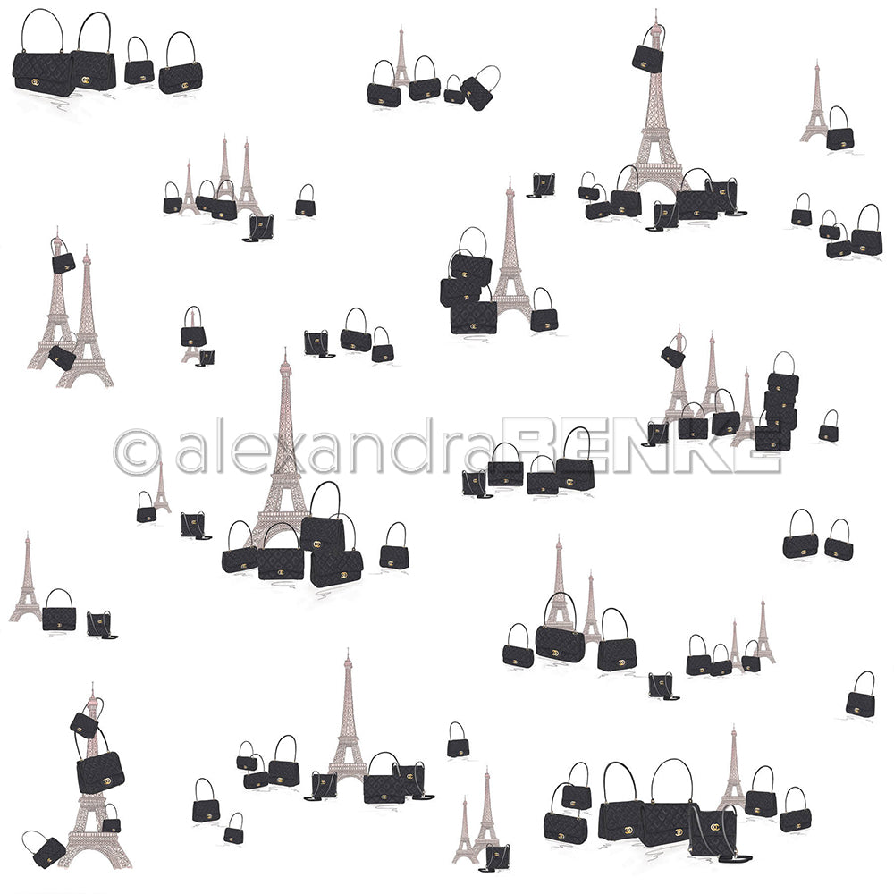 Design Paper 'Eiffel Towers and Handbags'