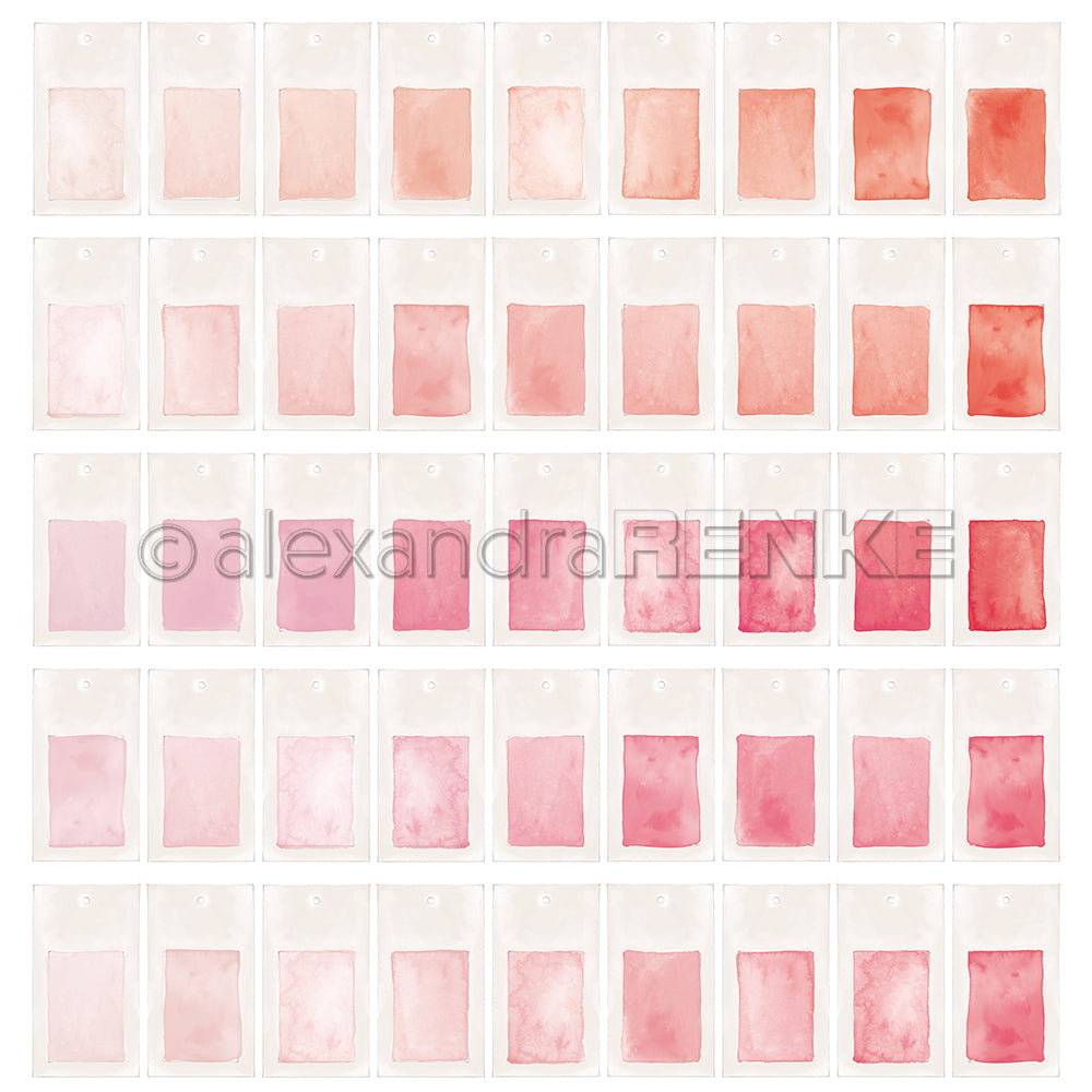 Design paper 'Color cards coral to pink'