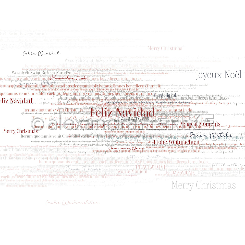 Designpapier 'Weihnachtstypo Feliz Navidad'