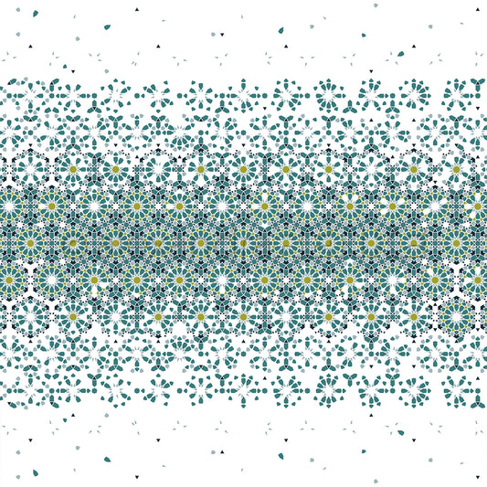 Designpapier 'Geometrie-Muster 1 grün mittig'