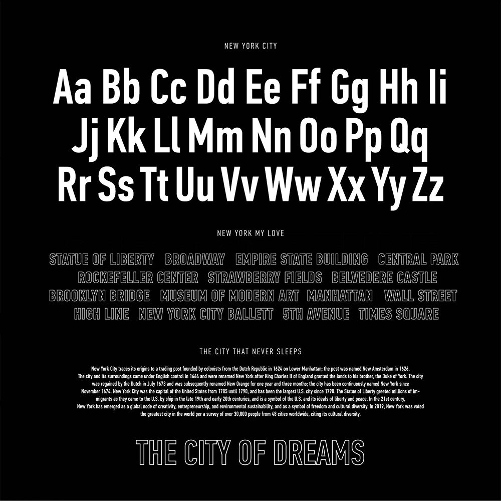 Designpapier 'Typografisch New York'