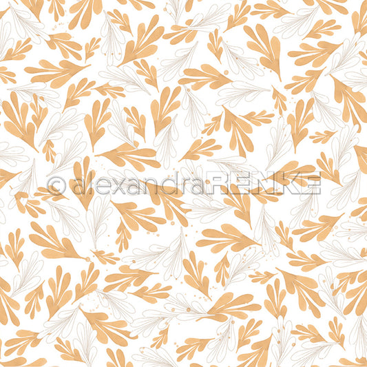 Design paper 'Watercolor flowers indian yellow'