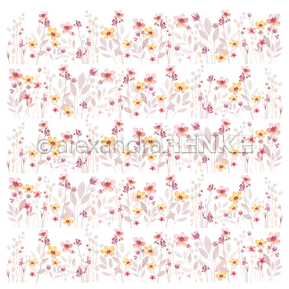 Design Paper 'Flower rows yellow red'