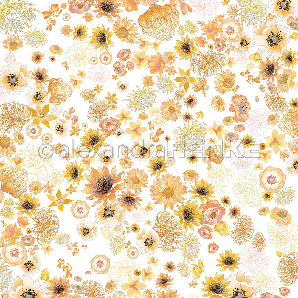 Design paper 'Sea of flowers yellow'
