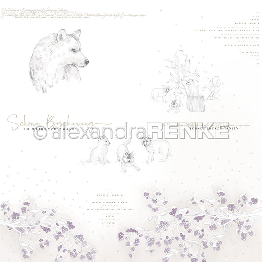 Design paper 'Wolf Family in Forest'