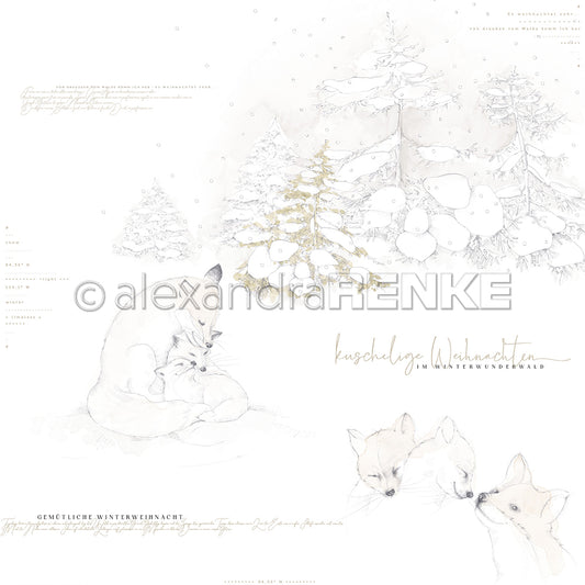 Design paper 'Fox Family in Forest'