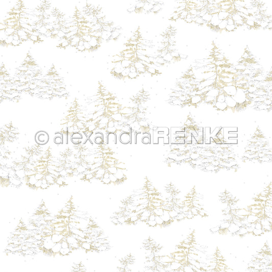 Design paper 'Winter Firs in Snow Big'