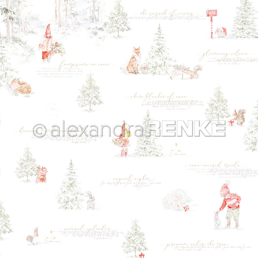 Design paper 'Winter Children in Christmas Forest'