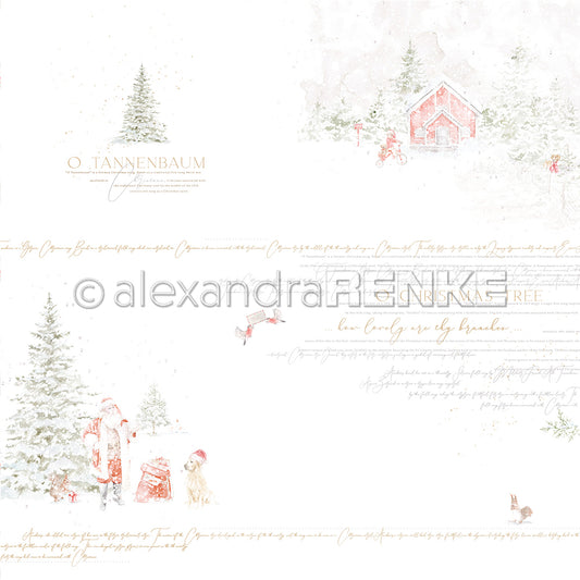 Design paper 'Santa with Red Christmas Hut'