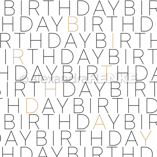 Designpapier 'Birthday Typo Groß'