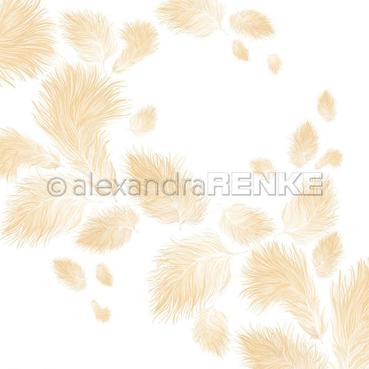 Design paper 'Fluffy feathers yellow'