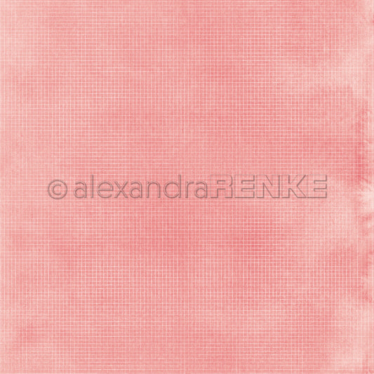 Design paper 'Grid on Mimi coral red'
