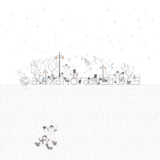Design paper 'Typographical snowman panorama'