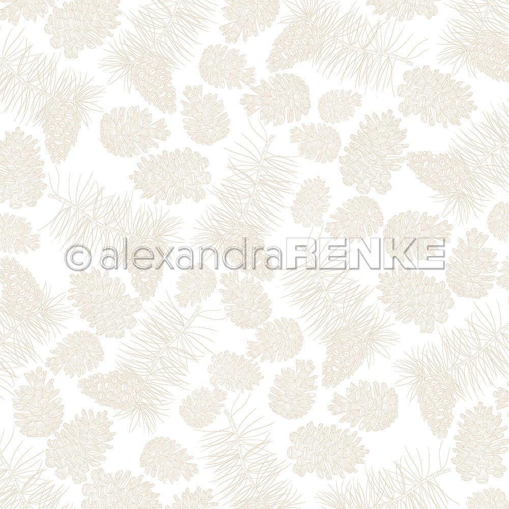 Design paper 'Pine cone variety cream beige'