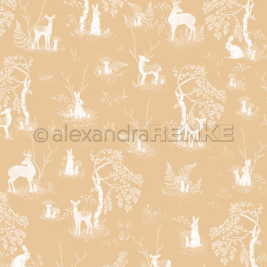 Design paper 'Deer and friends on favorite beige'