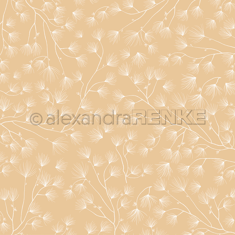 Design paper 'Pine branch variety on favorite beige'
