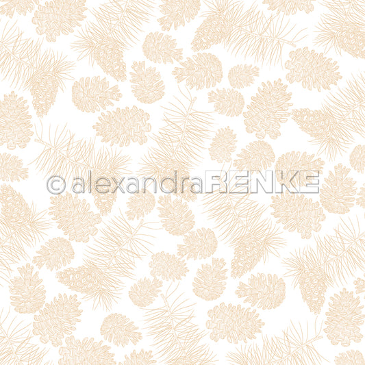 Design paper 'Pine cone variety favorite beige'