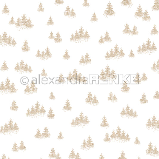 Design paper 'Fir forest variety dark beige'