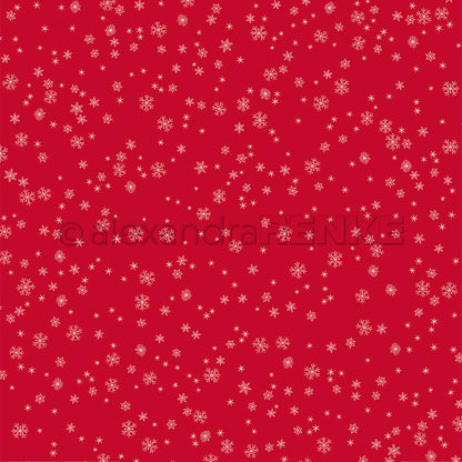 Design paper 'Fine snowflakes flurry on premium red'