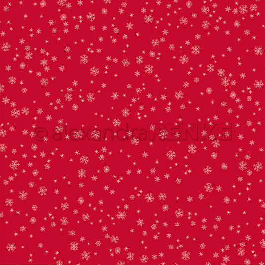 Design paper 'Fine snowflakes flurry on premium red'