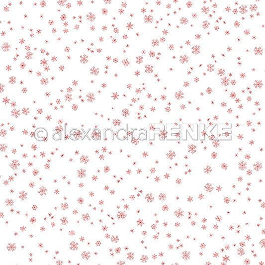 Design paper 'Fine snowflakes flurry premium red'
