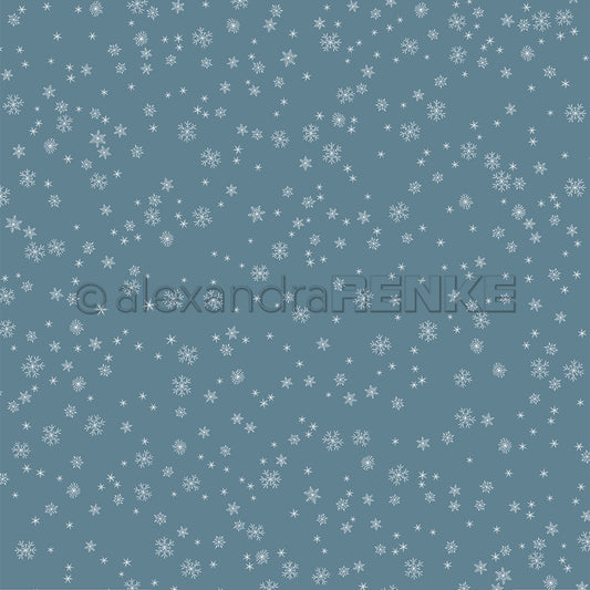 Design paper 'Fine snowflakes flurry on dusk blue'