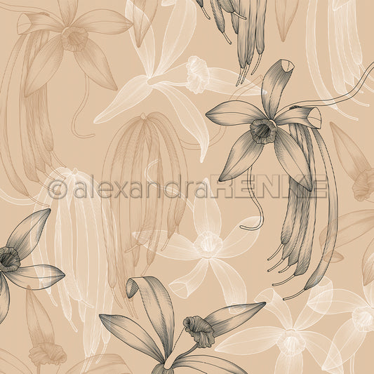 Design paper 'Vanilla floral and spicy cream beige'