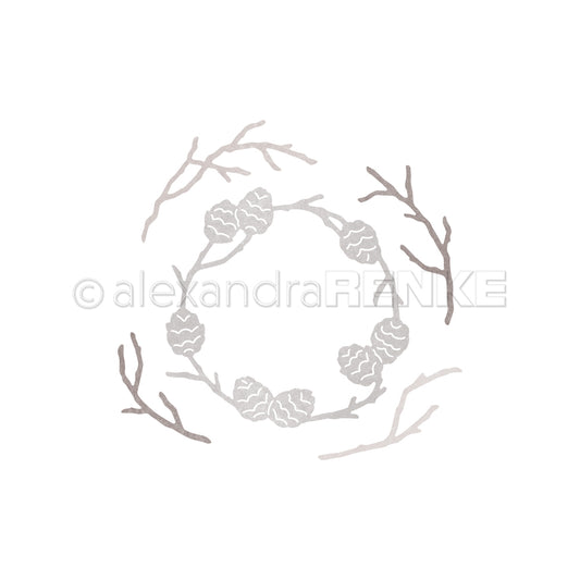 Die 'Pine cone wreath with branches'