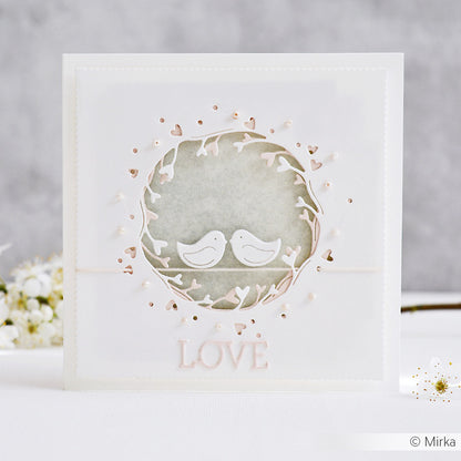 Die 'Negative wreath with hearts'