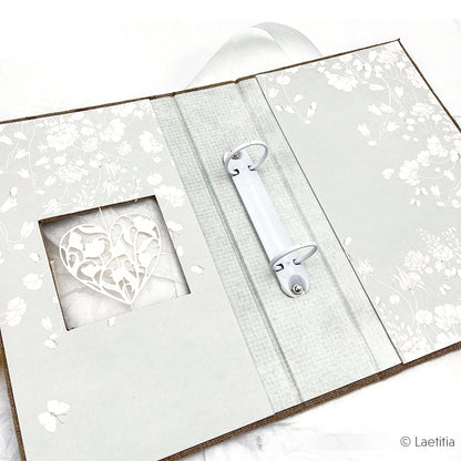 Designpapier 'Weiße Blumenvariation auf Mint'
