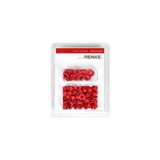 Eyelets with washers '8mm / 4,7mm'  Premium red