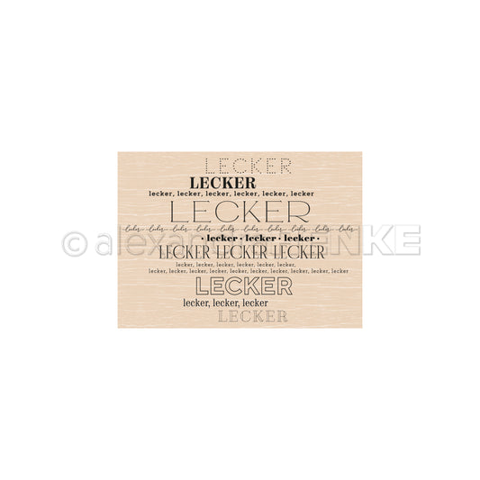Wooden stamp 'Lecker'