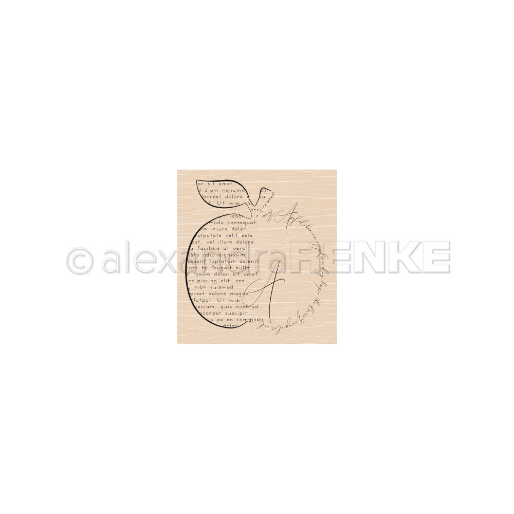 Wooden stamp 'Apple typographical'