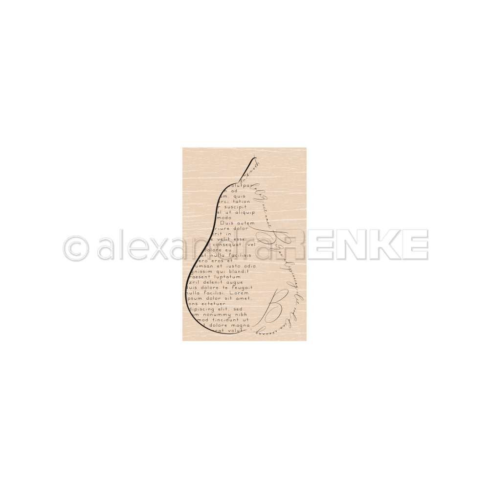 Wooden stamp 'Pear typographical'