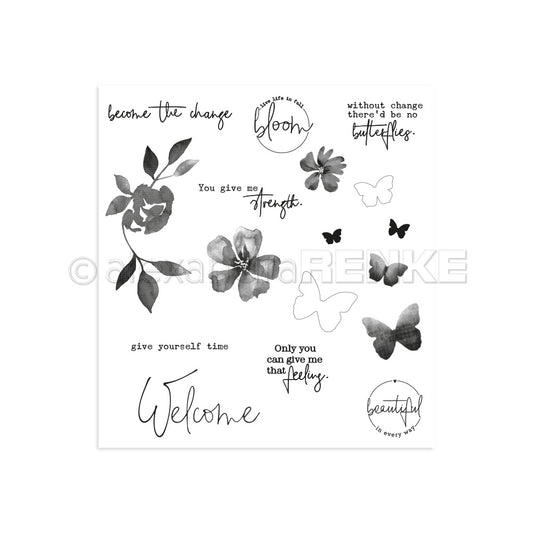 Clear Stamp 'Welcome butterflies'